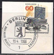 Berlin Poste Obl Yv:236 Mi:260 Europa-Center (TB Cachet à Date) Sur Fragment - Used Stamps