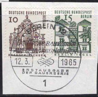 Berlin Poste Obl Yv:219-220 Edifices Allemands (TB Cachet à Date) Sur Fragment 12-3-65 - Oblitérés