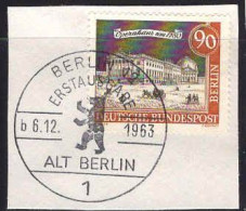 Berlin Poste Obl Yv:206 Mi:228 Opernhaus Um 1780 Fdc Sur Fragment (TB Cachet à Date) 6-12-63 - 1948-1970