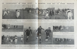 1913 RUGBY - LE CHAMPIONNAT DE PARIS - LE SPORTING CLUB BAT LE STADE FRANÇAIS - LA VIE AU GRAND AIR - 1900 - 1949