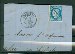 GC  524  Bonneval  Eure Et Loir      Sur  60  Sur Grand Fragment Ou Devant De Lettre  - 1871-1875 Cérès