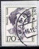 Berlin Poste Obl Yv:787 Mi:826 Hannah Arendt Philosophe (TB Cachet Rond) Sur Fragment - Used Stamps