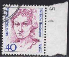 Berlin Poste Obl Yv:749 Mi:788 Maria Sybylla Merian Peintre Bord De Feuille (cachet Rond) - Used Stamps