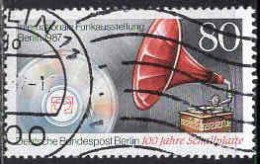 Berlin Poste Obl Yv:748 Mi:787 100.Jahre Schallplatte Gramophone (Beau Cachet Rond) - Gebraucht