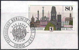 Berlin Poste Obl Yv:733 Mi:776 750.Jahre Berlin (TB Cachet à Date) Sur Fragment - Used Stamps