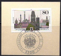 Berlin Poste Obl Yv:733 Mi:776 750.Jahre Berlin (TB Cachet à Date) Sur Fragment - Gebraucht