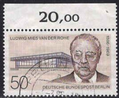 Berlin Poste Obl Yv:714 Mi:753 Ludwig Mies Van Der Rohe Architecte Bord De Feuille (Beau Cachet Rond) - Used Stamps