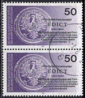 Berlin Poste Obl Yv:708 Mi:743 300 Jahre Edikt Von Potsdam Sceau Paire (Beau Cachet Rond) - Used Stamps