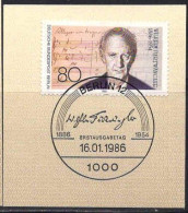 Berlin Poste Obl Yv:711 Mi:750 Wilhelm Furtwängler Chef D'orchestre & Musicien (TB Cachet à Date) 16-1-85 Sur Fragment - Gebraucht
