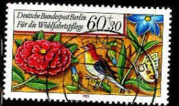 Berlin Poste Obl Yv:705 Mi:745 Enluminure Fleurs Oiseaux & Papillons (TB Cachet Rond) - Gebraucht