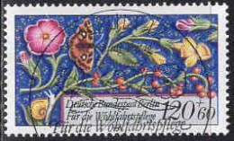 Berlin Poste Obl Yv:707 Mi:747 Enluminure Insectes & Fleurs (Beau Cachet Rond) - Used Stamps