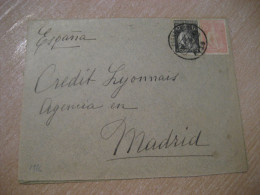 FARO 1926 To Madrid Spain Credit Lyonnais Cancel Cover PORTUGAL - Briefe U. Dokumente