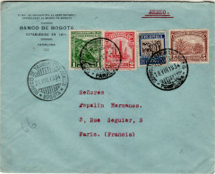 COLOMBIA 1934 AIRMAIL LETTER SENT  FROM PAMPLONA TO PARIS - Colombie