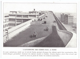 1926 - Iconographie - Turin (Torino) - Autodrôme Fiat - Autodromo Fiat - Ohne Zuordnung