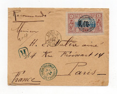 !!! COTE DES SOMALIS, LETTRE RECOMMANDEE DE DJIBOUTI DE 1899 POUR PARIS CACHET MARITIME - Covers & Documents