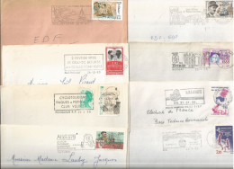 Lot De 20 Env. Affranchies Avec Timbre Des Années 80 + Flamme (timbres Et Flammes Tous Différents) - Covers & Documents