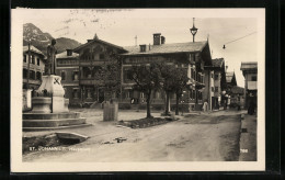 AK St. Johann /Tirol, Hauptplatz Mit Gasthof Und Denkmal  - Sonstige & Ohne Zuordnung