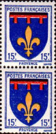 France Poste N** Yv: 574 Mi:587 Provence Armoiries (Paire) - Ongebruikt