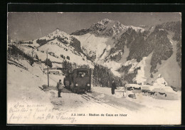 AK Caux, Station De Caux En Hiver, Bergbahn  - Other & Unclassified