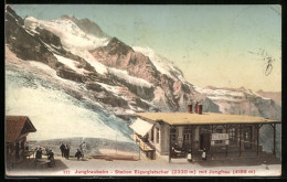 AK Eigergletscher, Station Der Jungfraubahn Mit Jungfrau  - Autres & Non Classés