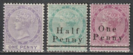 DOMINICA - 1877/1886 - YVERT N°5+13+15 * MH - FILIGRANE CC - COTE = 40.5 EUR - Dominica (...-1978)