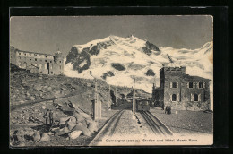 AK Gornergrat, Station Der Bergbahn Und Hotel Mte. Rosa  - Autres & Non Classés