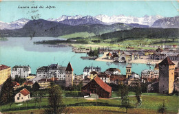 SUISSE - Luzern Und Die Alpen - E Goetz - Phot Luzern - Colorisé - Vue Sur La Ville - Carte Postale Ancienne - Luzern