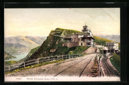 AK Monte Generoso Kulm, Ortsansicht Mit Bergbahn  - Autres & Non Classés