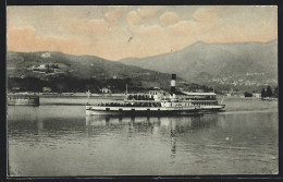 Cartolina Como, Panorama Mit Dampfer Vom Wasser Aus  - Como