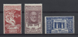 Regno 1922 -  50° Anniversario Morte Mazzini - Nuovi Traccia Linguella - MH* - Ungebraucht