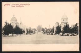 Cartolina Milano, Cimitero Monumentale, Viale Principale  - Milano (Milan)