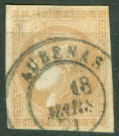 France   43B Ob  B/TB   Obli Cad T17 Aubenas Ardeche  - 1870 Bordeaux Printing