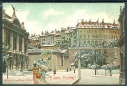 11143 GENEVE  Place Neuve - BONNE ANNEE - Femme Jugendstil Dessinée - Andere & Zonder Classificatie