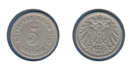 Allemagne  5 Pfennig 1905 A , Type Ll, KM# 11, Deutsches Reich, - 5 Pfennig