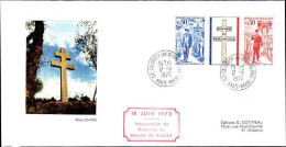 France Poste Obl Yv:1696/1697 Inauguration Mémorial Colombey 17-6-1972 - Oblitérés