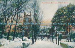 R178423 Parish Church. St. Annes. A Winter Scene. Spring Bros. 1910 - Monde