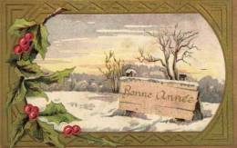 8911 - Cartes Postales > Thèmes > Fêtes - Voeux >  Paysage  Houx - Nouvel An