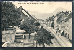 11204 Bulle - Grand'Rue Et Terasse De L'Eglise (Cachet Linéaire BULLE) - Autres & Non Classés