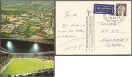 FIFA Football Soccer Fussball Balon World Cup '74 Germany Munich Pcard Dortmund Stadium To ZAIRE SCARCE DESTINATION!! - 1974 – West-Duitsland