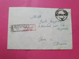 Roumanie - Enveloppe En Recommandé De Bucarest Pour La France En 1940, Affranchissement Au Dos - Réf 3625 - Brieven En Documenten