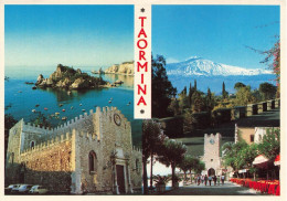 ITALIE - Taormina - Multivues -  Église Avec Une Haute Tour En Arrière-plan - Nino Malambri - Carte Postale - Autres & Non Classés