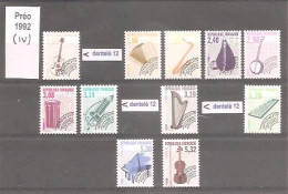 FRANCE PREO. 1992 - Série Complète LUXE ( IV) Neuve N°213/223 - Dont 3 TP Dentelés 12. TB. - 1989-2008