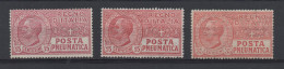 Regno 1927-28 - Posta Pneumatica - Nuovi Con Traccia Linguella - MH* - Pneumatic Mail