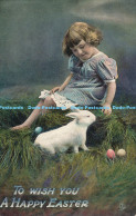 R175877 To Wish You A Happy Easter. A Girl With Rabbit. Tuck. No E 1714 - Monde