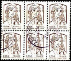 France Poste Obl Yv:4764 Mi:5605IyA Marianne Ciappa Kawena Bloc De 6 (TB Cachet Rond) - Used Stamps