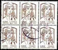 France Poste Obl Yv:4764 Mi:5605IyA Marianne Ciappa Kawena Bloc De 6 (TB Cachet Rond) - Gebraucht