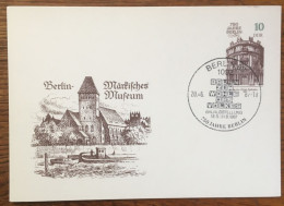 DDR, Ganzsache , Sonderstempel Bauausstellung BERLIN 1987, Märkisches Museum - Postkaarten - Gebruikt