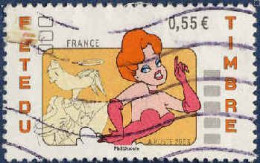 France Poste Obl Yv:4147 Mi:4377 Fête Du Timbre La Girl (Lign.Ondulées) - Oblitérés
