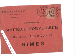 NIMES  Lettre Avec Beau Cachet 1904 - Autres & Non Classés