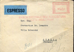 X0903 Italia, Red Meter Freistempel, Ema,  Ascoli Piceno 1951 Banca Nazionale Agricoltura - Franking Machines (EMA)